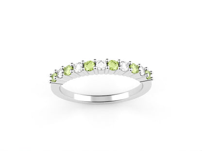 peridot and diamond birthstone ring