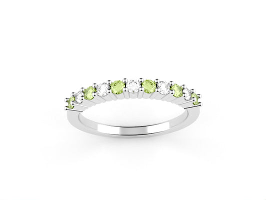 peridot and diamond birthstone ring