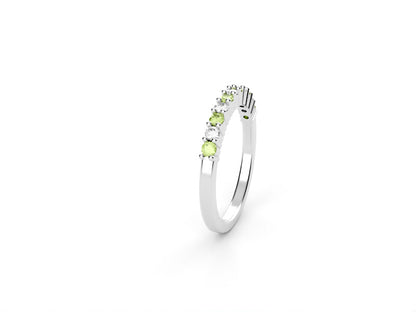 peridot and diamond birthstone ring