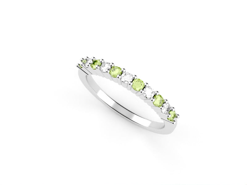 peridot and diamond birthstone ring