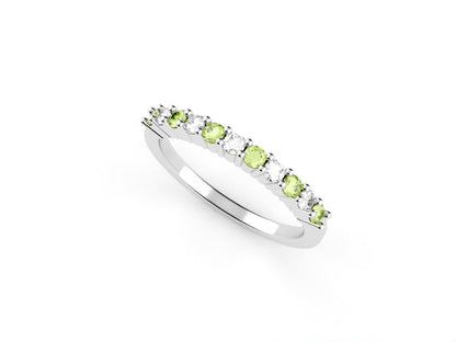 peridot and diamond birthstone ring
