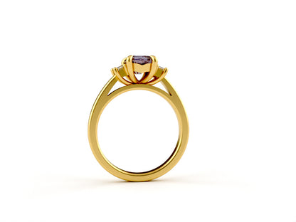 mauve sapphire ring