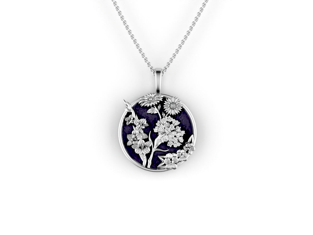 Birthflower pendant necklace