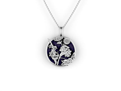 Birthflower pendant necklace